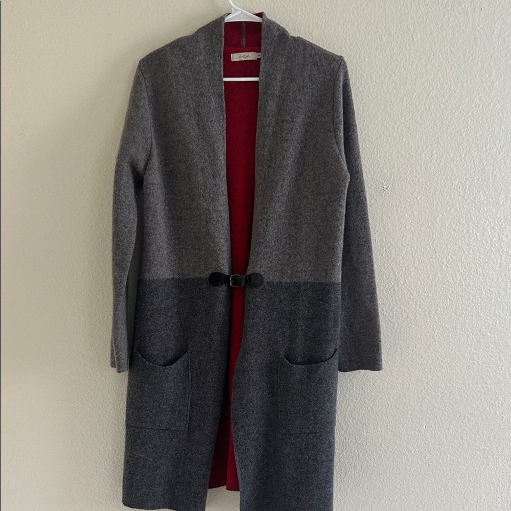 Elegant Two-Tone Gray Women's Cardigan